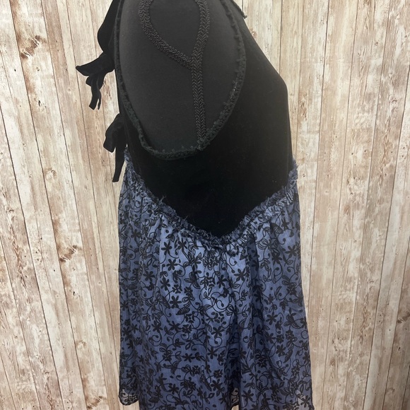 POL Black and Blue Tiered Ruffled Tank Top - Picture 2 of 4